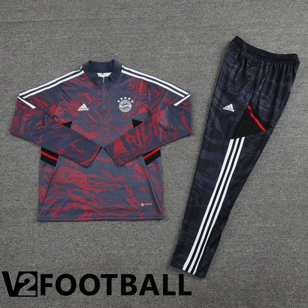 Bayern Munich Training Tracksuit Suit Red Black 2023/2024