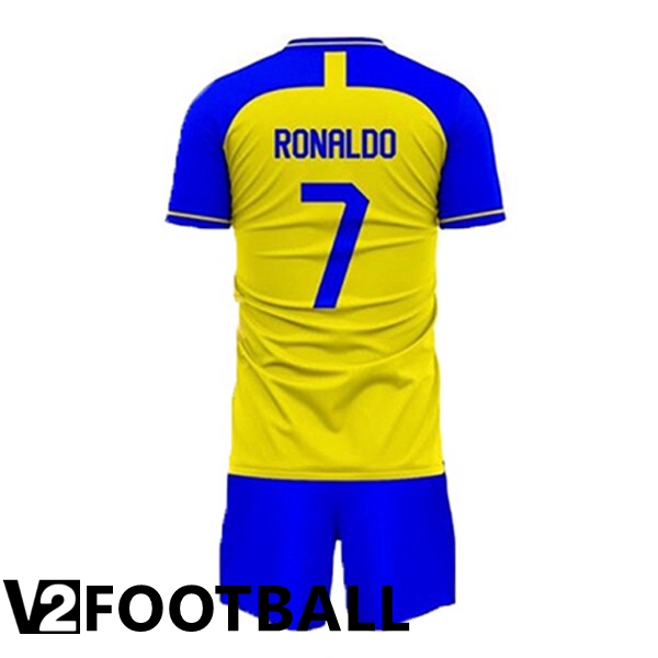 Al-Nassr FC (RONALDO 7) Kids Soccer Jersey Home Yellow 2022/2023