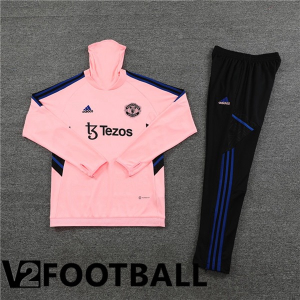 Manchester United High collar Training Tracksuit Suit Pink 2023/2024