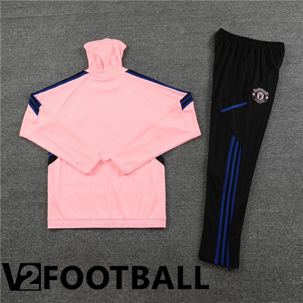Manchester United High collar Training Tracksuit Suit Pink 2023/2024