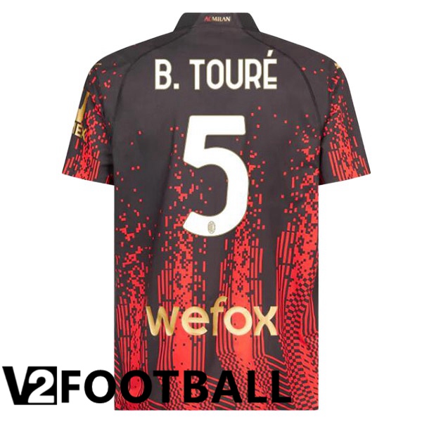 AC Milan (B. TOURÉ 5) Soccer Jersey Fourth Red Black 2022/2023