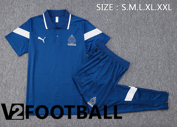Marseille OM Soccer Polo + Pants Blue 2023/2024