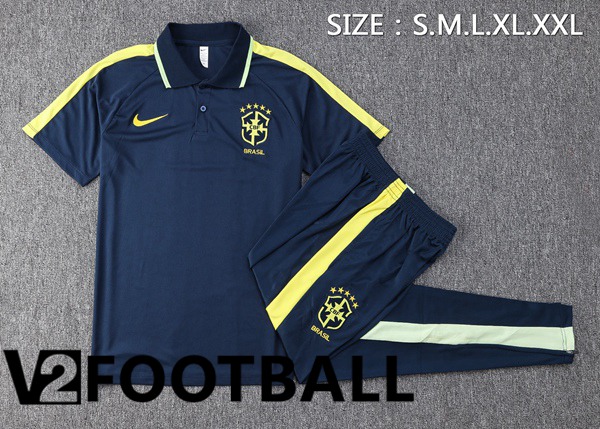 Brazil Soccer Polo + Pants Royal Blue 2023/2024