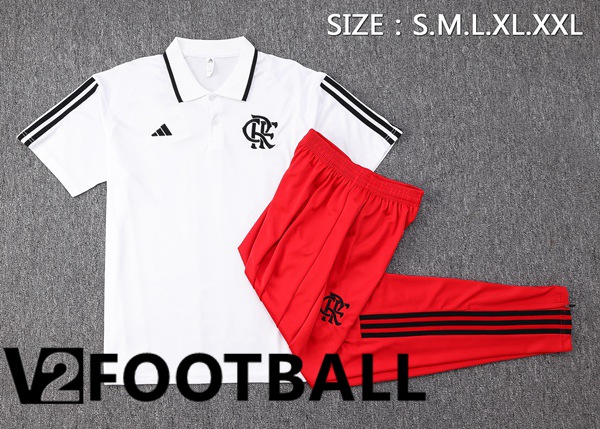 Flamengo Soccer Polo + Pants White 2023/2024