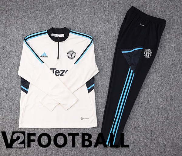 Manchester United Training Tracksuit Suit White 2023/2024