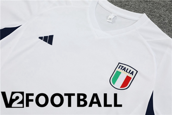 Italy Training T Shirt + Shorts White 2023/2024
