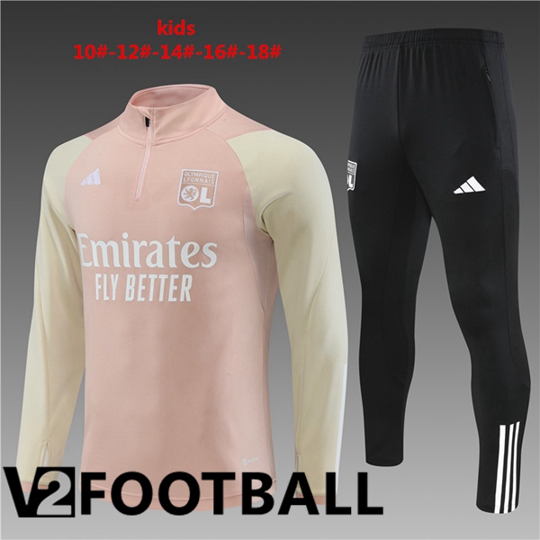Lyon OL Kids Training Tracksuit Suit Pink 2023/2024