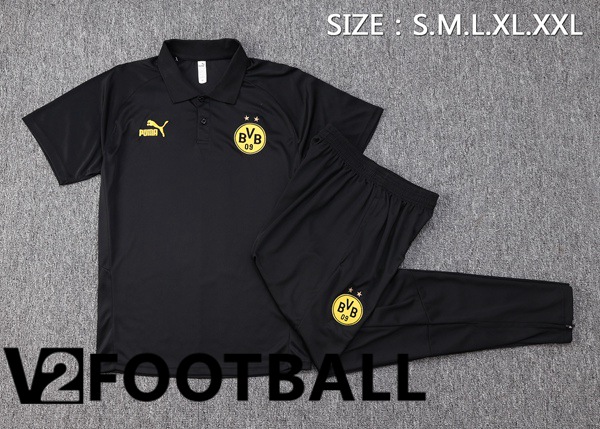 Dortmund BVB Soccer Polo + Pants Black 2023/2024