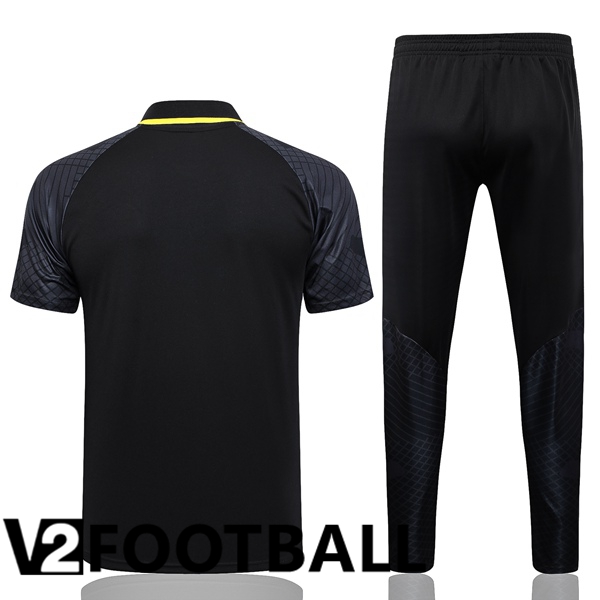 Paris PSG Soccer Polo + Pants Black 2023/2024