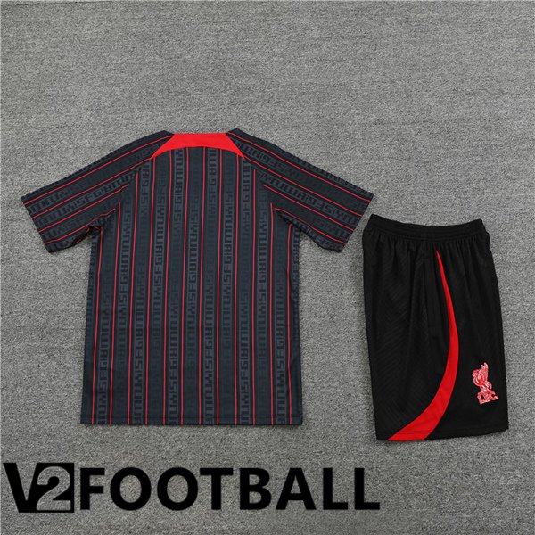 FC Liverpool Training T Shirt + Shorts Black 2023/2024