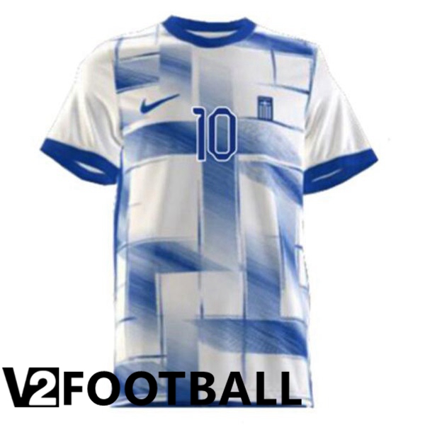 Greece Football Shirt Home Blue White 2023/2024