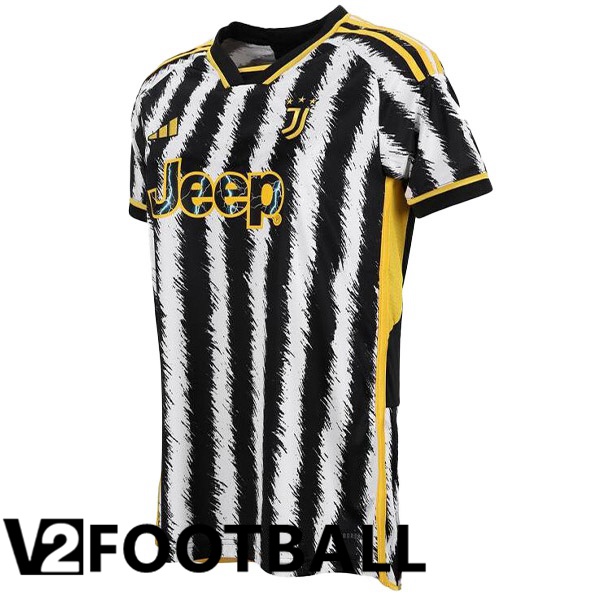 Juventus Womens Football Shirt Home Black White 2023/2024