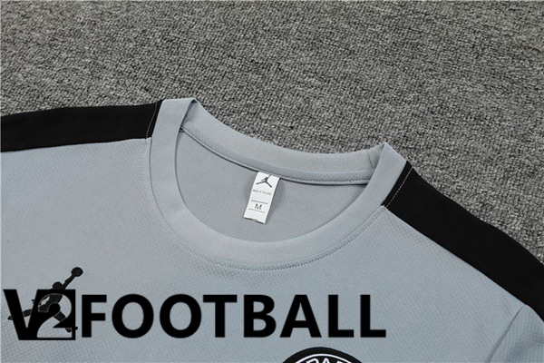 JORDAN Paris PSG Training T Shirt + Shorts Grey 2023/2024