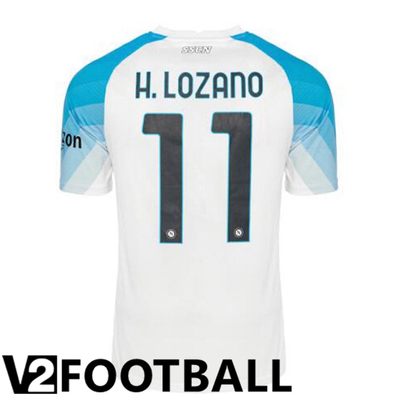SSC Napoli (H.Lozano 11) Football Shirt Face Game Blue White 2022/2023