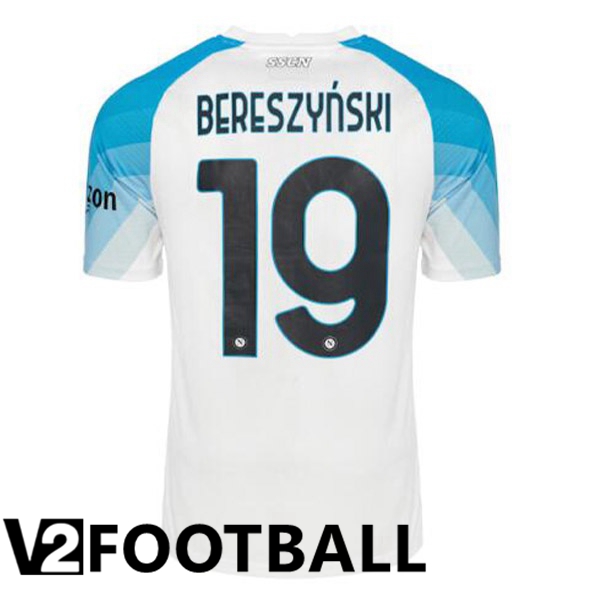SSC Napoli (Bereszyński 19) Football Shirt Face Game Blue White 2022/2023