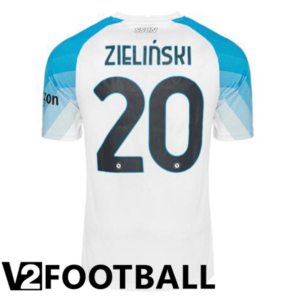 SSC Napoli (Zielinski 20) Football Shirt Face Game Blue White 2022/2023