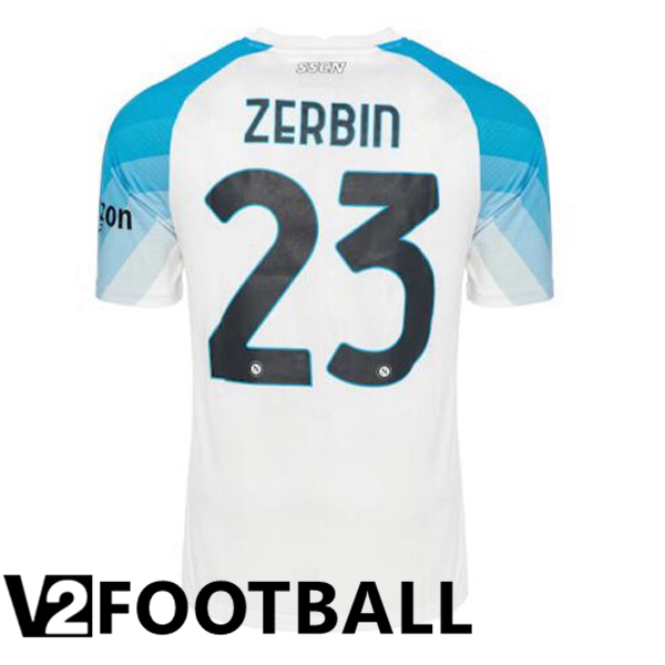 SSC Napoli (Zerbin 23) Football Shirt Face Game Blue White 2022/2023