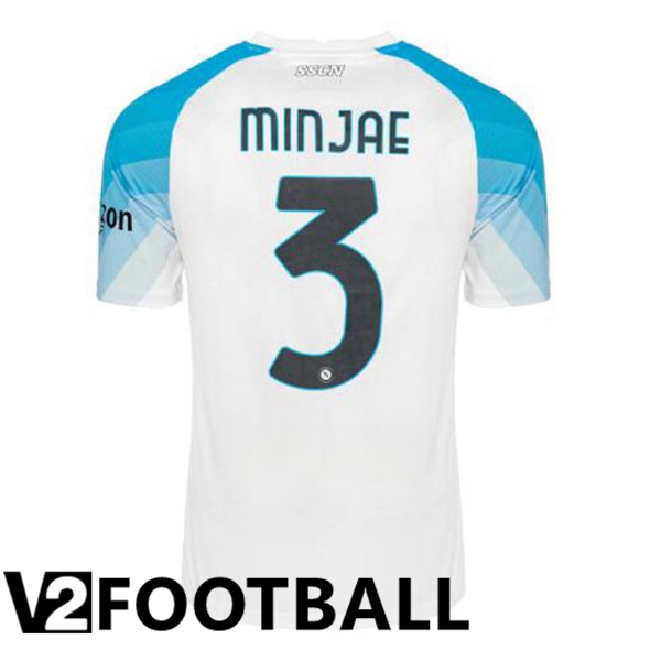 SSC Napoli (Minjae 3) Football Shirt Face Game Blue White 2022/2023