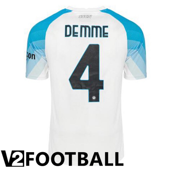 SSC Napoli (Demme 4) Football Shirt Face Game Blue White 2022/2023