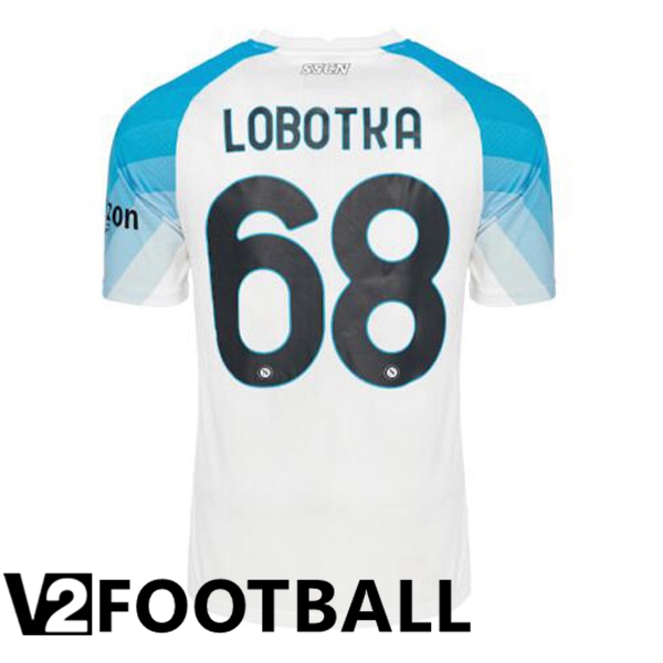 SSC Napoli (Lobotka 68) Football Shirt Face Game Blue White 2022/2023