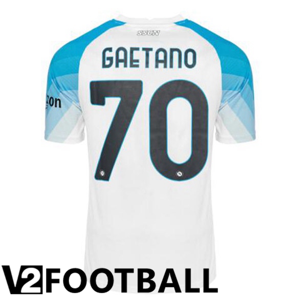 SSC Napoli (Gaetano 70) Football Shirt Face Game Blue White 2022/2023