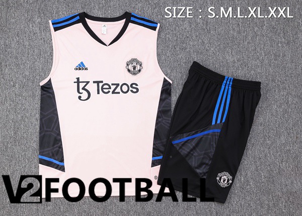 Manchester United Soccer Vest + Shorts Pink 2023/2024
