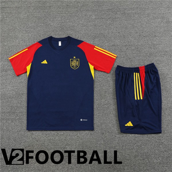 Spain Training T Shirt + Shorts Royal Bluee 2023/2024