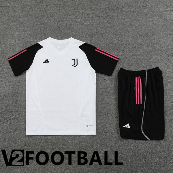 Juventus Training T Shirt + Shorts White 2023/2024