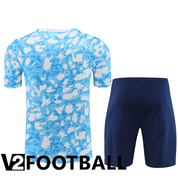 AFC Ajax Training T Shirt + Shorts Blue White 2023/2024