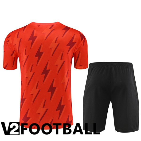 Arsenal Training T Shirt + Shorts Orange 2023/2024