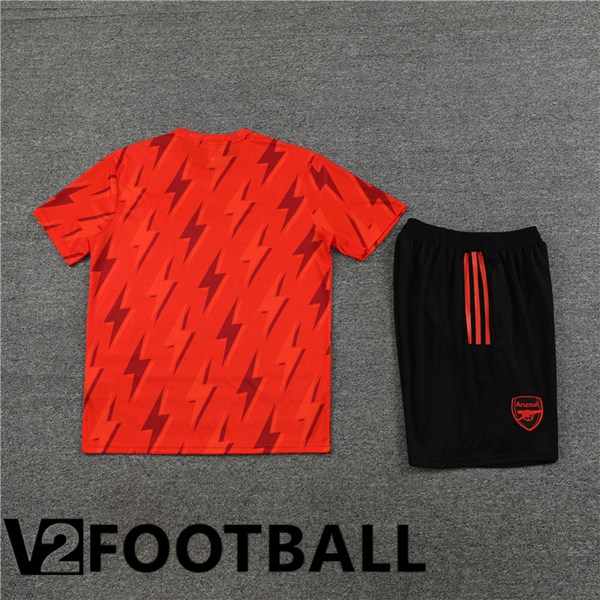 Arsenal Training T Shirt + Shorts Orange 2023/2024