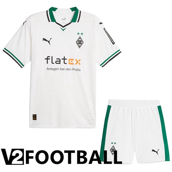 Monchengladbach Kids Soccer Shirt Home White 2023/2024
