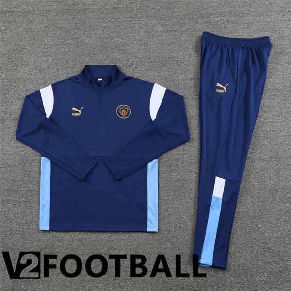 Manchester City Training Tracksuit Suit Royal Bluee 2023/2024