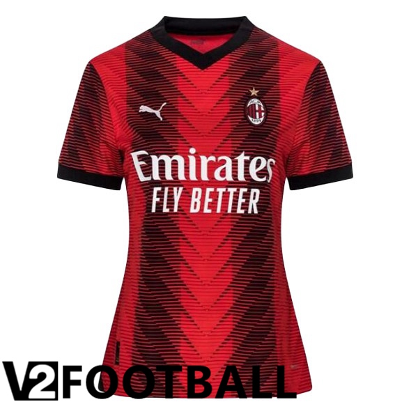 AC Milan Womens Soccer Shirt Home Red 2023/2024