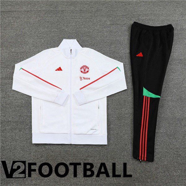 Manchester United Training Jacket Suit White 2023/2024