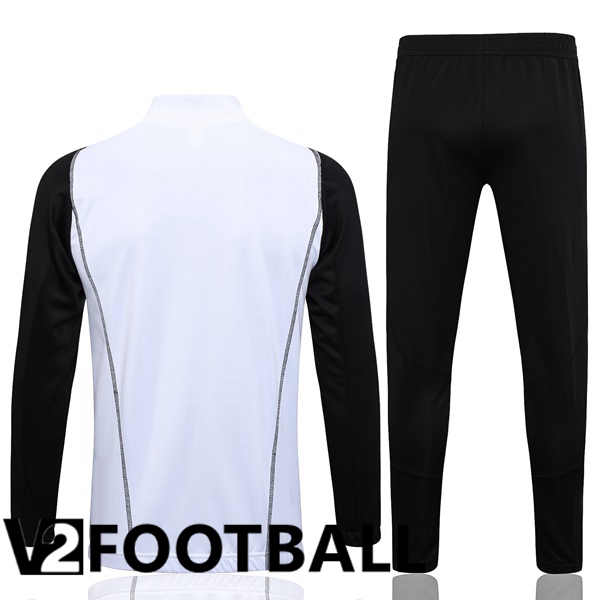 Real Madrid Training Jacket Suit White Black 2023/2024