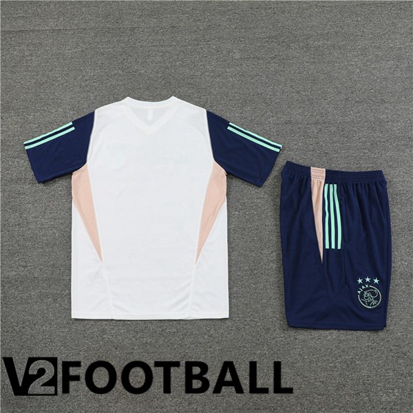 AFC Ajax Training T Shirt + Shorts White 2023/2024