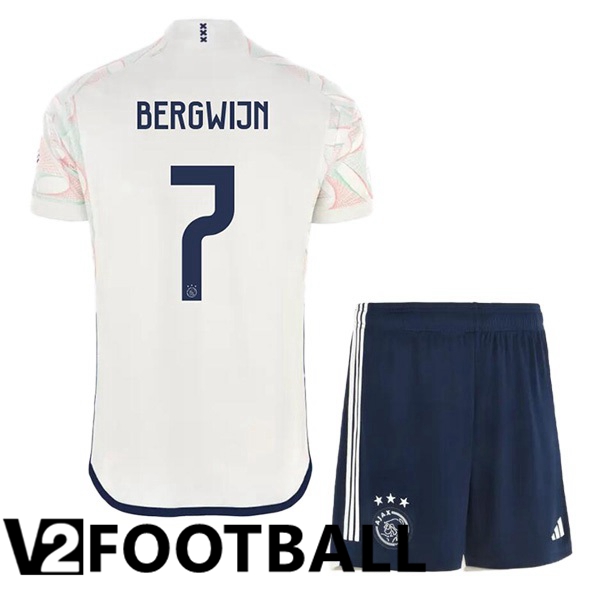 AFC Ajax (Bergwijn 7) Kids Football Shirt Away White 2023/2024