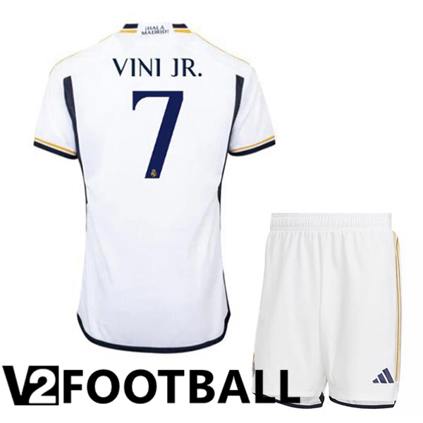 Real Madrid (Vini Jr. 7) Kids Football Shirt Home White 2023/2024
