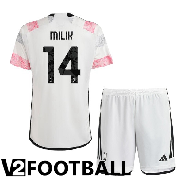 Juventus (MILIK 14) Kids Football Shirt Away White 2023/2024