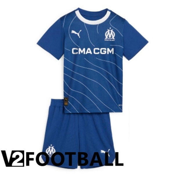 Marseille OM Kids Football Shirt Away Blue 2023/2024