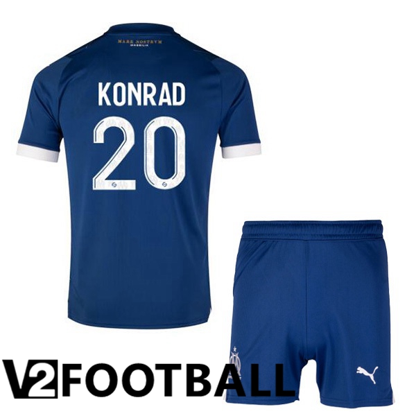Marseille OM (KONRAD 20) Kids Football Shirt Away Blue 2023/2024