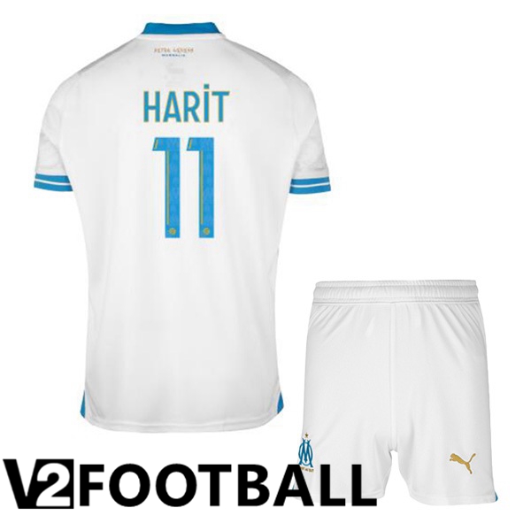 Marseille OM (HARIT 11) Kids Football Shirt Home White 2023/2024