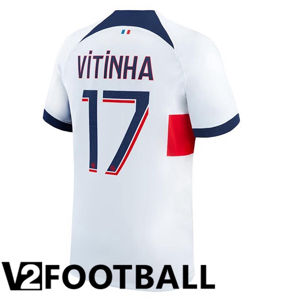 Paris PSG (Vitinha 17) Football Shirt Away White 2023/2024