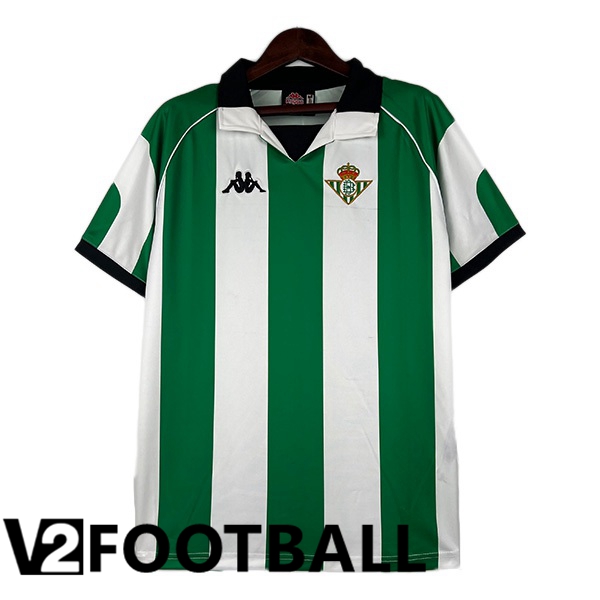 Real Betis Retro Football Shirt Home White Green 1998-1999