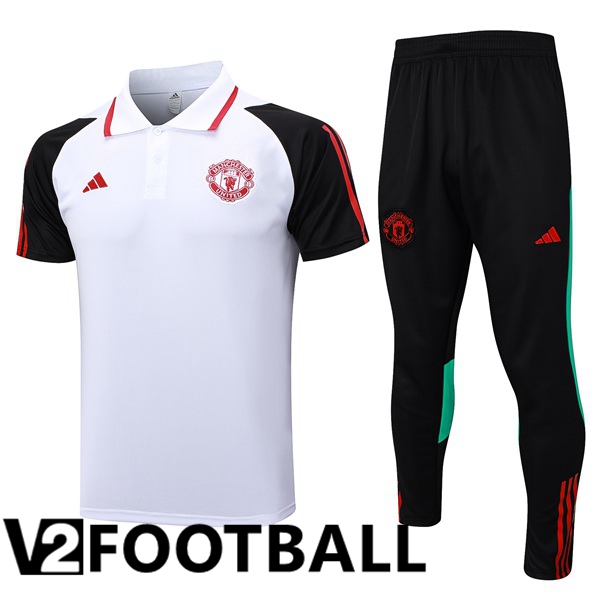 Manchester United Soccer Polo + Pants White 2023/2024