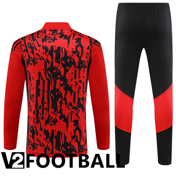 Manchester United Training Tracksuit Suit Red Black 2023/2024