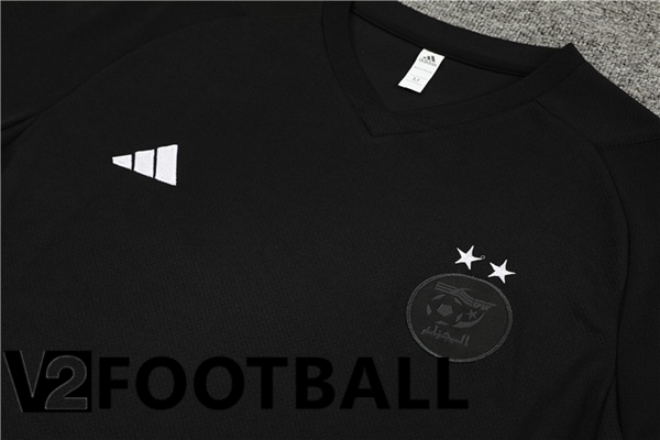 Algerie Training T Shirt + Shorts Black 2023/2024