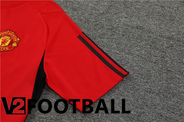 Manchester United Training T Shirt + Shorts Red 2023/2024