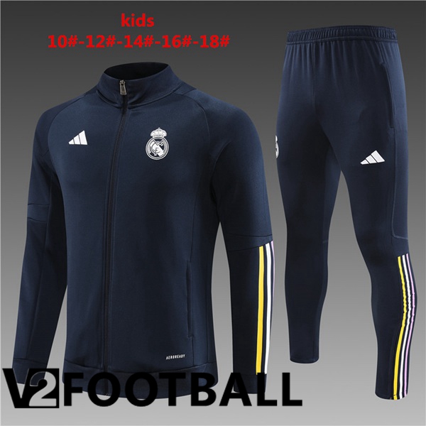 Real Madrid Kids Training Tracksuit Suit - Jacket Blue Royal 2023/2024